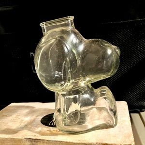 COPY - VTG 60s Snoopy glass piggy bank anchor hocking
